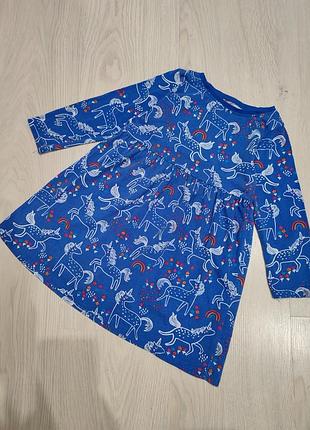 Платье, платье, принт единороги, bluezoo, р. 92/98