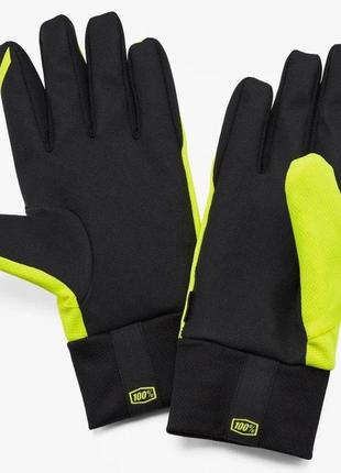Водостійкі перчатки ride 100% hydromatic waterproof glove (fluo yellow), xl (11), xl2 фото