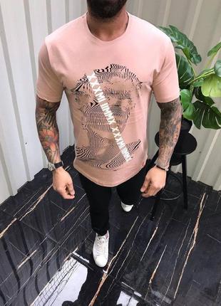 Мужская футболка / качественная футболка в розовом цвете на лето