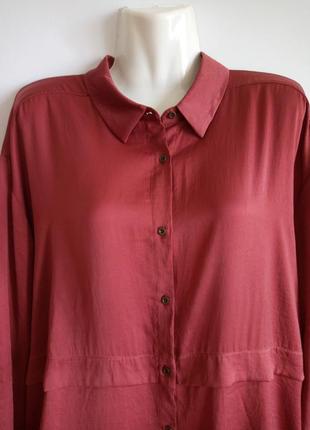 Шикарная удлиненная блуза, рубашечного покроя, oversiz, р. 182 фото