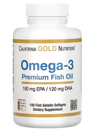 California gold nutrition, омега-3, риб'ячий жир преміальної якості, 100 рибно-желатинових капсул2 фото