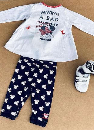 Замечательный оригинальный костюмчик для малышки с minnie mouse disney (оригинал)