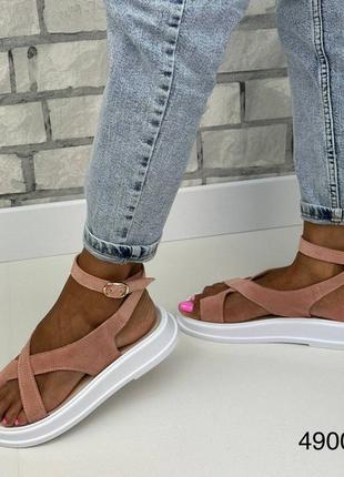 Замшеві босоніжки