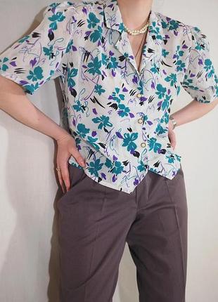 Квіткова вінтажна блуза 🐦 (ретро)