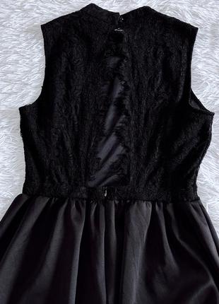 Черное платье sora с кружевным верхом9 фото
