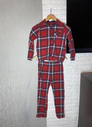 Байковая пижама в клетку на мальчика 10-11роков (или на девочку) nutmeg