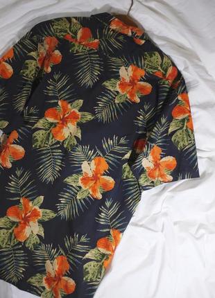 Тропическая хлопковая оверсайз рубашка george casual 🪴6 фото
