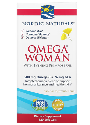 Nordic naturals, omega woman, з олією примули вечірньої, 120 капсул1 фото