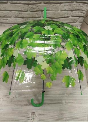 Зонтик зеленые кленовые листья3 фото