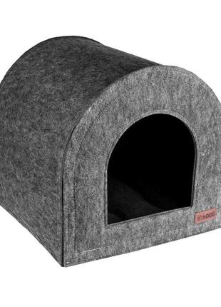 Домик будка для кота собаки 45х45х45 см серый