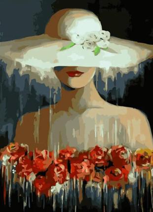 Картина за номерами троянди під капелюхом 40х50 см strateg