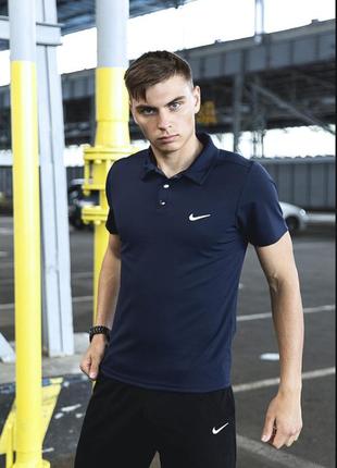 Модная  polo футболка мужская легкая повседневная синяя | футболки поло мужские брендовые4 фото