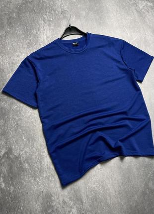Летняя мужская футболка оверсайз (oversize)на каждый день цвет цвет:синий / стильные футболки мужские