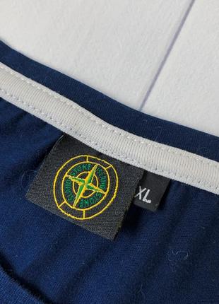 Мужская синяя базовая футболка stone island стон айленд. размер m l4 фото