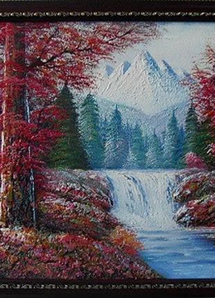 Картина "горный водопад"