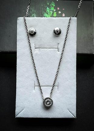 Серебро серьги с колье женский набор украшений1 фото