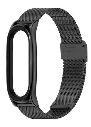 Металевий ремінець міланська петля milano jobs classic для xiaomi mi band 7 чорний (mrk2333)