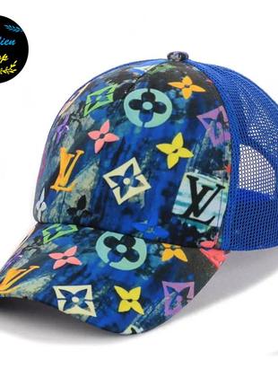 ● літня кепка з сіткою - louis vuitton / луї віттон m/l - синій ●