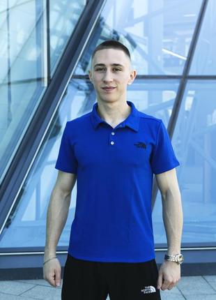 Модная  polo футболка мужская легкая повседневная синяя | футболки поло мужские брендовые