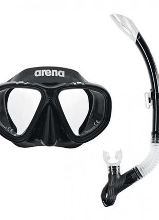Набір маска і трубка arena premium snorkeling set чорний уні osfm ‎34683361743641 фото