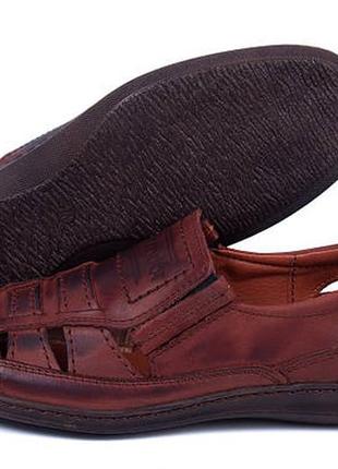 Мужские кожаные летние туфли matador brown4 фото