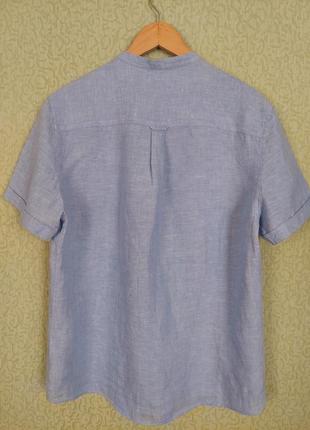 Ллянна сорочка вільного крою з короткими рукавами3 фото