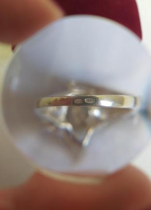 Серебряное кольцо с жемчугом. серебро 925 проба с трезубцем. срiбло.6 фото