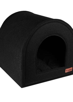 Домик будка для кота собаки 70х70х70 см черный