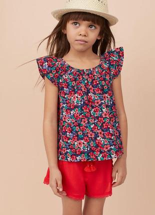Цветочная блуза. топ девочке 9/10 лет h&m