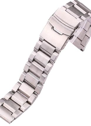 Стальной браслет / ремешок для классических и смарт часов . цвет: серебро. ширина:18, 20, 22, 24 мм.