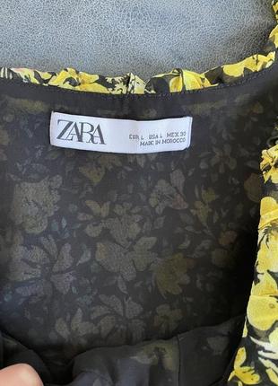 Zara сукня в квітковий принт з розрізом9 фото