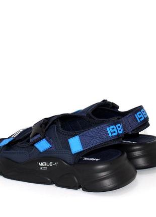 🔵 синие мужские сандалии босоножки7 фото