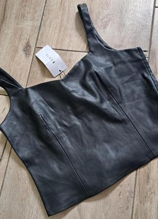 Топ майка экокожа