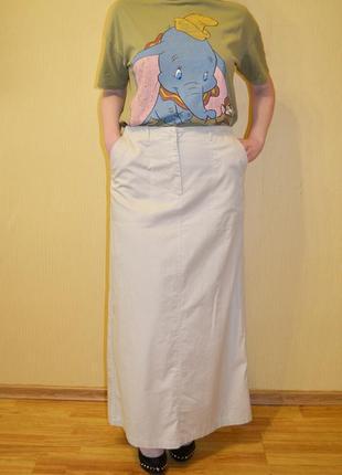 Бежевая длинная юбка в пол stefanel с карманами1 фото