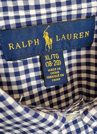 Стильна рубашка в клітинку ralph lauren з вишитим лого на грудях4 фото