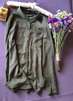 Актуальная  вискозная рубашка jennyfer хаки
