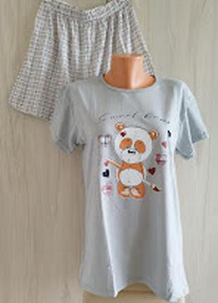 Женская летняя пижама, домашний костюм футболка шорты, р-ры l хl, туреченица2 фото