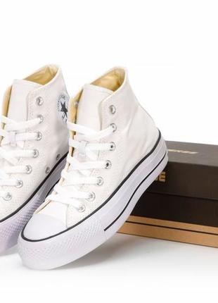 Женские кеди converse lift hight white black 37-38-39-40