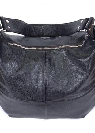 Шкіряна чорна містка сумка на плече, кольори в асортименті7 фото