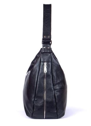 Шкіряна чорна містка сумка на плече, кольори в асортименті8 фото