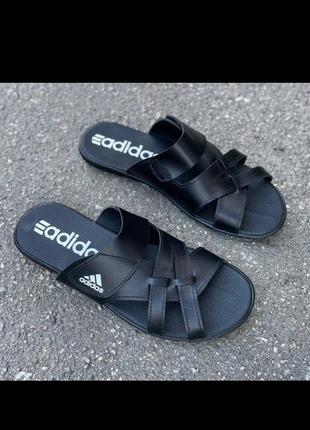 Чоловічі шкіряні шльопанці adidas