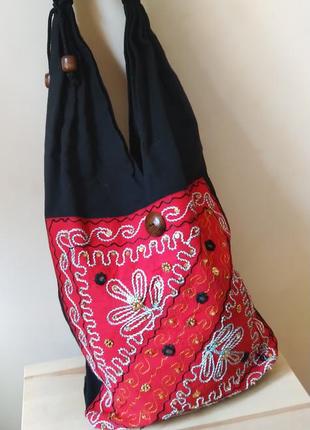 Летняя текстильная сумка в восточном стиле3 фото