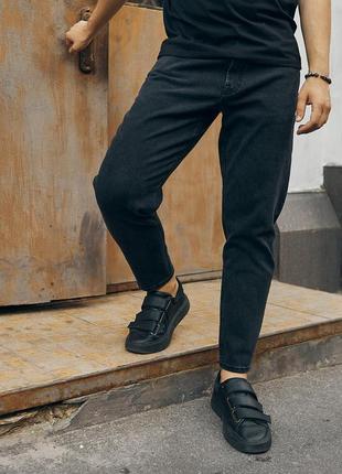 Джинси мом чорні