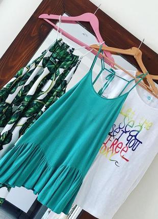 Zara пляжное платье на тонких бретелях туника zara сарафан6 фото