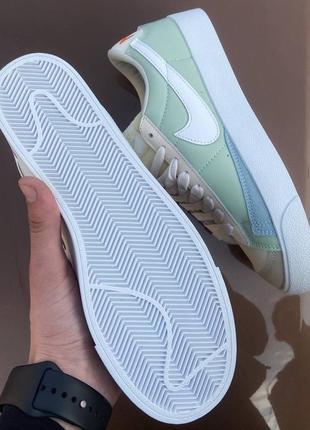 Nike blazer low beige green6 фото