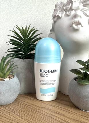 Оригінальний дезодорант роликовий biotherm deo pure antiperspirant roll-on оригинал дезодорант роликовый1 фото