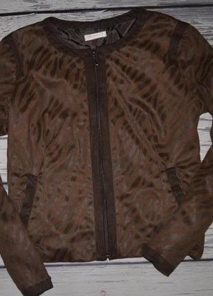 М/l фирменный женский обалденный пиджак ветровка с принтом под замш4 фото