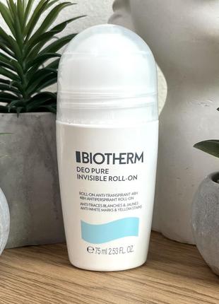 Оригінальний дезодорант роликовий biotherm deo pure invisible roll-on antiperspirant 48h оригинал роликовый дезодорант2 фото