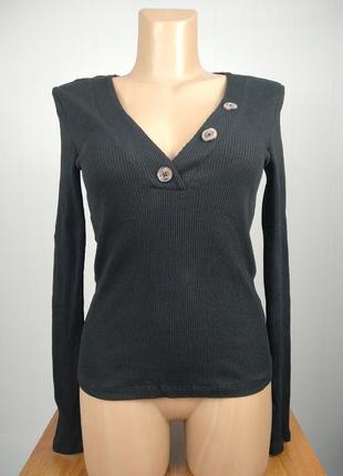 Шикарная трикотажная кофточка футболка с красивым вырезом джемпер pull &amp; bear
