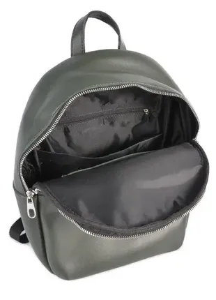 Жіночий стильний  великий якісний фабричний рюкзак, школа, інститут темно-зелений (№691)4 фото